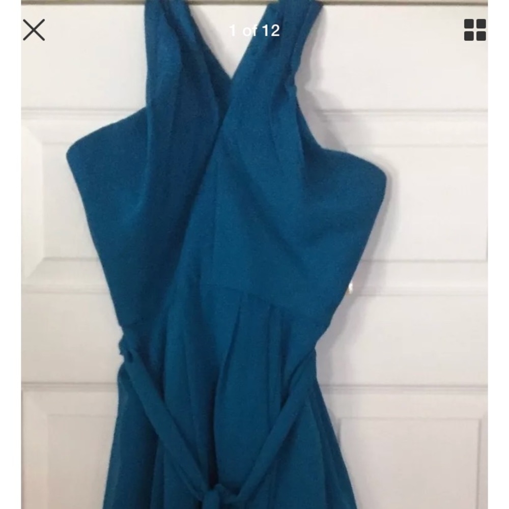 Blue Kennedy cocktail dress peacock blue size 6